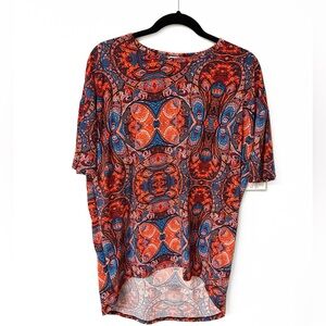 LuLaRoe Red and Blue Paisley Irma